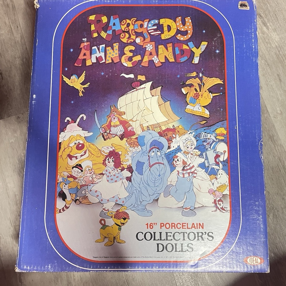 1983 IDEAL Collectors Raggedy Ann and Andy Porcelain Doll Set